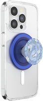 PopSockets Phone Grip for MagSafe with Kickstand, Magnetic Stand, Swappable Top, Secure Hold for iPhone MagSafe Cases, Phone & Tablet Grip - Blue Fields