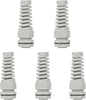 LeMotech 5Pcs NPT 1" IP68 Waterproof Cable Gland Flex Spiral Strain Relief Grey Nylon Joint with Gaskets for 18-25mm Wire Thread