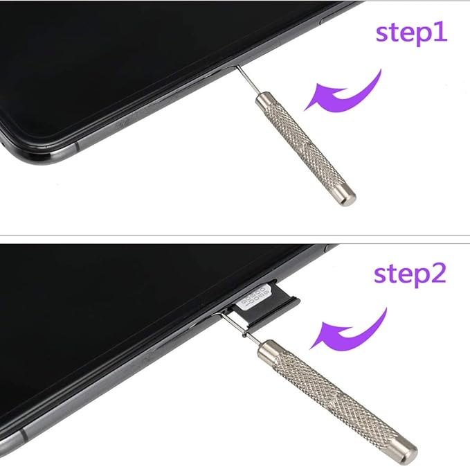 4 Pcs SIM Card Removal Openning Tool Tray Eject Pins Needle Opener Ejector Compatible with All iPhone Apple iPad HTC Samsung Galaxy Cell Phone Smartphone Watchchain Link Remover (Style B)