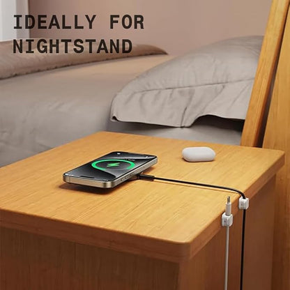Generic 6 Pack Magnetic Cord Holder, Adhesive Wire Organizer, Under Desk Cable Clip Management, Cord Keeper Organizer for Office Home Desk Wall Nightstand (White)