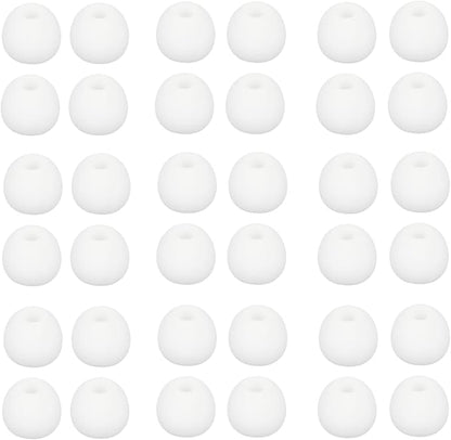 36 Pieces Large Earbud Tips Soft and Comfortable Silicone Earbud Tips Ear Bud Replacement Pieces Silicone Fit Most in-Ear Headphones，Inner Hole 3.8mm -5.5mm，Large White Earbuds Silicone Tips