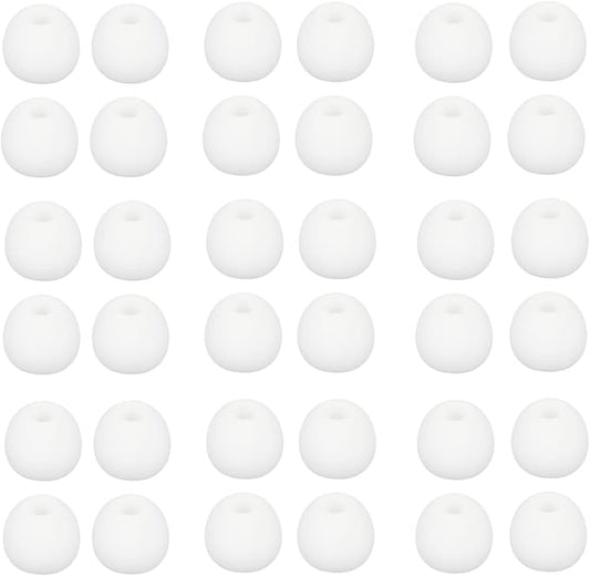 36 Pieces Large Earbud Tips Soft and Comfortable Silicone Earbud Tips Ear Bud Replacement Pieces Silicone Fit Most in-Ear Headphones，Inner Hole 3.8mm -5.5mm，Large White Earbuds Silicone Tips