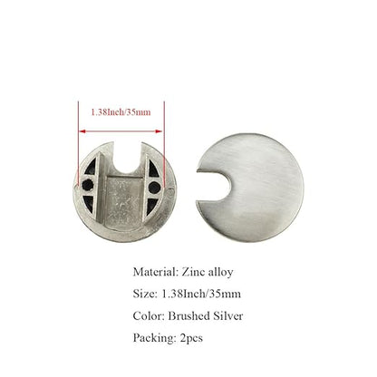 HAHIYO 2Pcs 1.38Inch/35mm Brushed Silver Zinc Alloy Desk Grommet Wire Grommet Cable Management Cord Hole Cover Desk Wire Hole Insert Wire Organizer for Computer Office Home School Equipment Systems