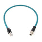 HangTon M12 Ethernet 8 Pin X Coded RJ45 CAT7e GigE Cable for Basler Cognex Vision Camera Sensor High Speed Network Switch Router PLC 30cm