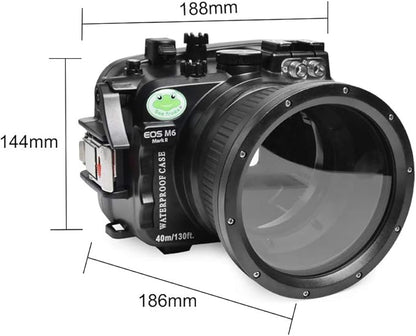 Sea frogs Underwater Camera Case Compatible with Canon EOS M6 Mark II 15-45MM 18-55MM IPX8 40m/130ft Maximum Diving Depth Waterproof Camera Housing for Diving, Surfing, Rowing, Skiing