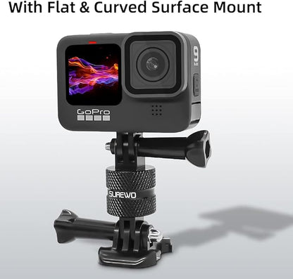 Aluminum 360 Degree Rotation Camera Mount, Metal Bracket Adapter Compatible with GoPro Hero 13/12/11/10/9/8/7/(2018) Black, DJI, Sony and Other Action Cameras