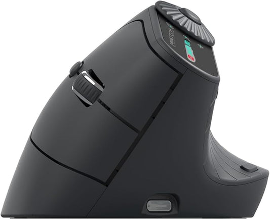 MKETech Electronics Vertical Ergonomic Mouse 2.4G Wireless BT Task Window Switching and Horizontal Scrolling,Adjustable DPI, Lightweight for Laptop,Desktop,PC,MacBook, Black (MKE 604)