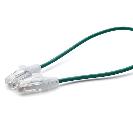 TRUECABLE Cat6 Component Rated Patch Cable, Unshielded (U/UTP), 1ft, Green, 28AWG Stranded Pure Copper, Snagless 10G High-Speed Ethernet Cable, PoE++ 4PPoE 100W, UL Listed, RoHS-3, 1 Pack