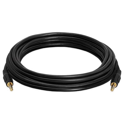 Cmple - 12 ft 3.5mm Aux Audio Cable, Male to Male, Black, Compatible with Car, Phone, Headphones, PC, TV