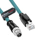 Alvin's Cables M12 8 Pin Male to RJ45 Shielded Ethernet Cable X Coded 8 Position Cat6a Cable for Cognex Industrial Camera 3.2ft/1M