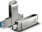 MOSDART 128GB USB3.1 Fast Speed C and A Dual Flash Drive, exFAT Memory Stick with Keychain Loop, for iPhone 15 and 16, Android Phone, iPad, MacBook, Silver(Pack of 2)