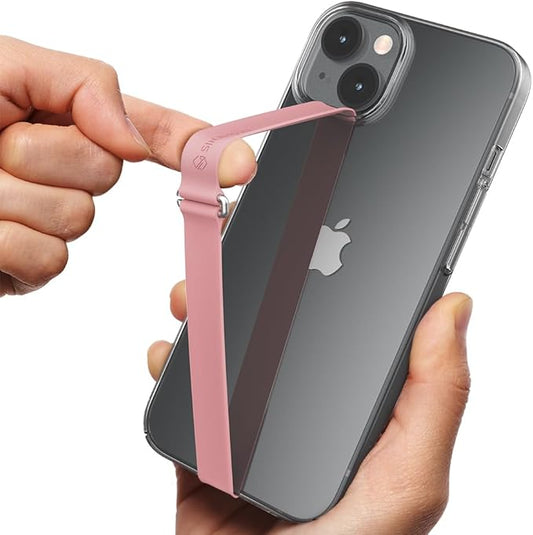 Sinjimoru C-Shaped Clip Finger Phone Grip, Silicone Strap, Pink 200