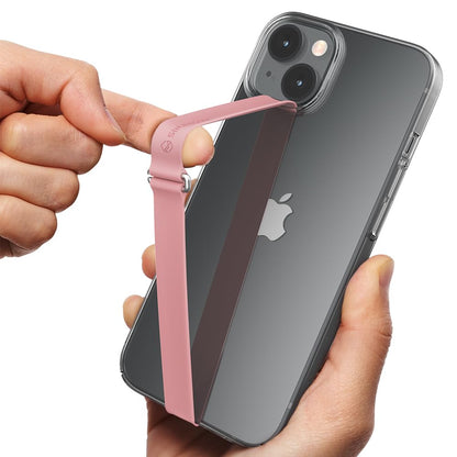 Sinjimoru C-Shaped Clip Finger Phone Grip, Silicone Strap, Pink 230