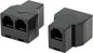 Uvital RJ12 6P6C 1 Female to 2 Female Telephone Line Splitters, Telephone Landline Cable Connector and Separator(Black,2 Pack)