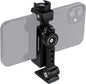 Metal Phone Tripod Mount w Rotatable Cold Shoe for Micphone Easy Use,Compatible with iPhone Tripod Adapter, Cell Phone Mount Holder,Hot Video Creater Vlogging Rig