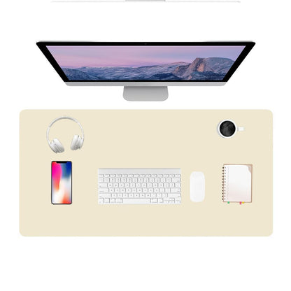PU Leather Desk Pad Protector Gaming Mouse Pad Non Slip Desk Mat for Keyboard and Mouse Waterproof Desk Writing Pad for Office and Home Desk Accessories(Beige, 47.2 * 17.7)