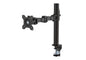 Amazon Basics Single Computer Monitor Stand with Cable Management, Height Adjustable VESA Desk Arm Mount, Fully Adjustable Tilt and Rotation, Steel, Black, Fits 13-30" Screens