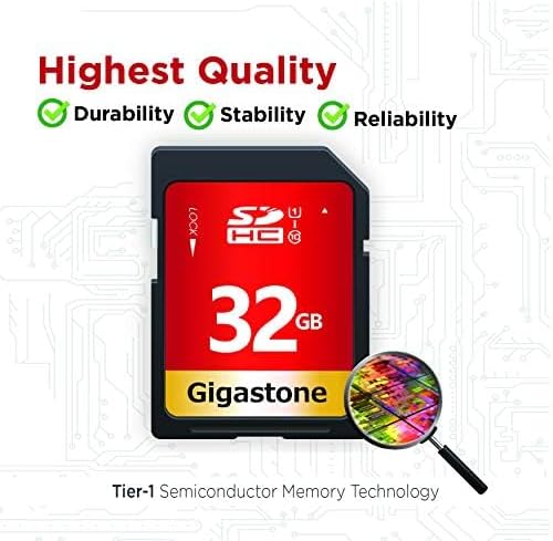 GIGASTONE 32GB SD Card 100-Pack UHS-I U1 Class 10 SDHC Memory Card High-Speed Full HD Video Compatible with Canon Digital Camera, SPYPOINT TACTACAM Trail Camera, with 100 Mini Cases