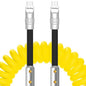 ChubbyCable ColorBlock Chubby - Spring Braided Silicone Charge Cable (Coiled, 2.29FT-3.6FT), USB-C Cable & Charger Cord for Car, Yellow+Black