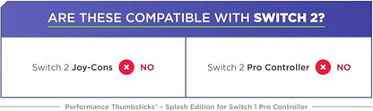 KontrolFreeek Splash for Nintendo Switch Pro Controller | Performance Thumbsticks | Concave | Blue/Red