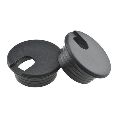 HAHIYO 2Pcs 1.5Inch/38mm Black ABS Plastic U-Shaped Desk Grommet Wire Grommet Cable Management Cord Hole Cover Desk Wire Hole Insert Wire Organizer for Computer Office Home School Equipment Systems
