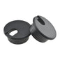 HAHIYO 2Pcs 1.5Inch/38mm Black ABS Plastic U-Shaped Desk Grommet Wire Grommet Cable Management Cord Hole Cover Desk Wire Hole Insert Wire Organizer for Computer Office Home School Equipment Systems