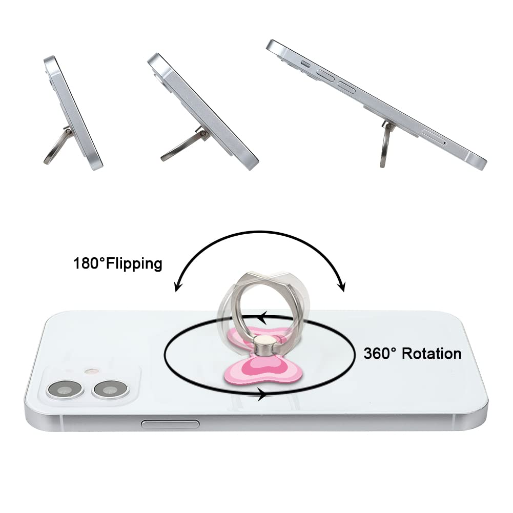 Bonoma Butterfly Phone Ring Holder, 3 Pack Universal Finger Ring Stand Grip Kickstand Ring, 360° Rotation Universal Stylish Stand Compatible with All Smartphones