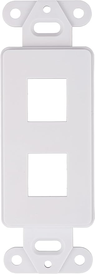 10 Pack Keystone Wall Plate 2 Port, White Decorator Insert Cover for Ethernet, HDMI, Coax, Cat6 Cat5, RJ45, Home & Office Installations