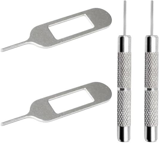 AYWFEY 4 Pcs SIM Card Removal Openning Tool Tray Eject Pins Needle Opener Ejector Compatible with All iPhone Apple iPad HTC Samsung Galaxy Cell Phone Smartphone Watchchain Link Remover (Style F)