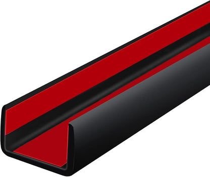 Rubber Edge Trim, Self Adhesive U Channel Edge Trim, Big Size U Shaped Trim, Edge Banding for Plywood, Woods, Shelf, Cabinet, Countertop, Fit for 5/8", Length 20Ft, Black