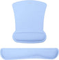 MOSISO Wrist Rest Support for Mouse Pad & Keyboard Set, Ergonomic Mousepad Non-Slip Base Home/Office Pain Relief & Easy Typing Cushion with Neoprene Cloth & Raised Memory Foam, Air Blue