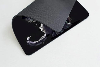 Square Mouse Pad Black Cat with Witch Hat for Halloween-1,Gaming Mouse Pads for Desk,Soft Computer Waterproof Non-Slip Mouse Mat