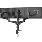 HUANUO Triple Monitor Stand - Full Motion Articulating Monitor Mount Fit Three 17 to 32 inch LCD Computer Screens with Clamp, Grommet Kit