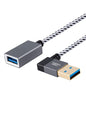 CableCreation Short USB 3.0 Extension Cable Right Angle 1FT, 90 Degree Male to Female Extender Cord for Flash Drives, Keyboard, Scanners, VR,PlayStation, 0.3M Space Grey