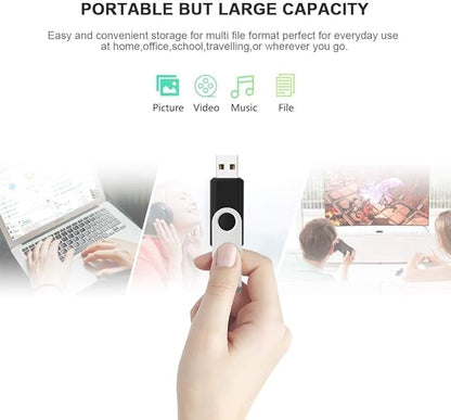 KEXIN 128GB Flash Drive 10 Pack 3.0 Flash Drive Bulk USB Thumb Drive 128 GB USB Drive USB 3.0 Flash Drive with Led Indicator, Black