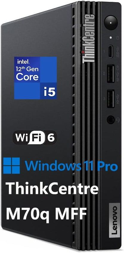 Lenovo ThinkCentre M70q Tiny 1L Business Desktop Computer, 12th Gen Intel Hexa-Core i5-12500T (Beat i7-11700T), 16GB DDR4 RAM, 512GB PCIe SSD, WiFi 6, Bluetooth 5.1, Windows 11 Pro