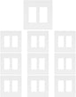 2 Gang Decorative Screwless Wall Plate Light Switch Cover, Hidden Screw Smooth Face, White, 10 pcs