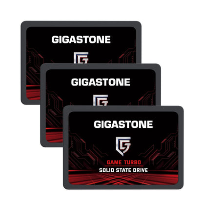 Gigastone 256GB Game Turbo SSD (3-Pack) Up to 540MB/s with SLC Caching Gaming/PC/Desktop/Laptop Upgrade SSD 5-Year Warranty 2.5" SATA Internal Disk Solid State Drives 2.5 inches SATA 3.0 Disk