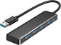 USB 3.0 Hub, 4-Port USB Hub USB Splitter USB Expander Ultra Slim Portable USB Hub for Laptop, Xbox, Flash Drive, HDD, Console, Printer, Camera,Keyborad, Mouse Compatible with Windows, Mac, Linux, etc.