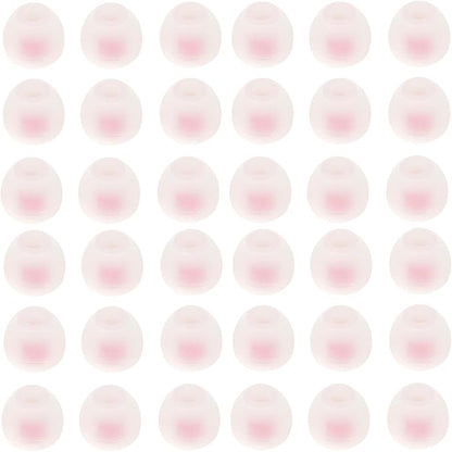 36 Pieces Small Earbud Tips Soft and Comfortable Ear Bud Replacement Pieces Silicone Fit Most in-Ear Headphones，Inner Hole 3.8mm -5.5mm，Small White and Red Replacement Eartips