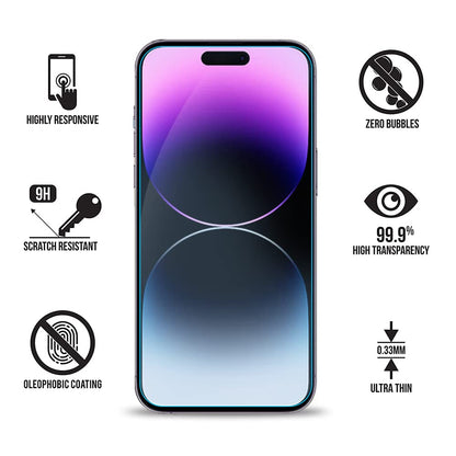Focuses Screen Protector for iPhone 14 Pro Max Blue Light Screen Protector 6.7inch. Anti Blue Light Tempered Glass Film for iPhone 14 Pro Max 3 Pack