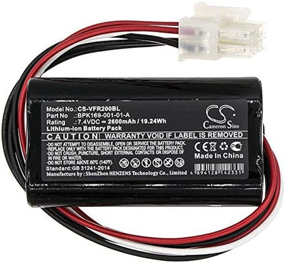CS Cameron Sino 2600mAh / 19.24Wh Li-ion Replacement Battery for Verifone Ruby 2, Ruby CI, PCA169-001-01, PCA169-404-01-A, BPK169-001-01-A