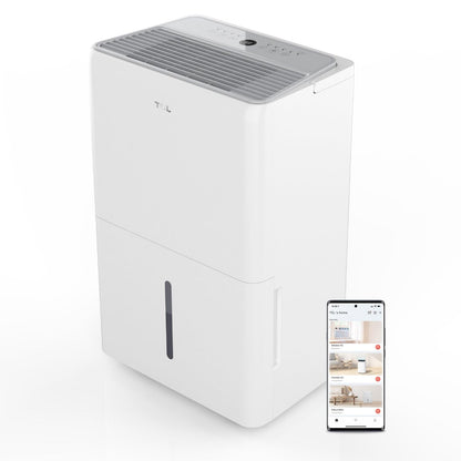 TCL 4500 Sq. Ft. 50-Pint Smart Dehumidifier, Energy Star 2024, Ideal for Whole House, Including Basements, Bedrooms, Bathrooms, Attics & Garages, Compatible with Alexa/Google Assistant