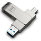 MOSDART 256GB USB C and USB A 3.2 150MB/s Swivel Dual Flash Drive, Silver