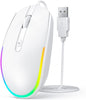 seenda Wired Mouse, RGB Backlit 1600 DPI Corded Mouse for Laptop/PC, Pink