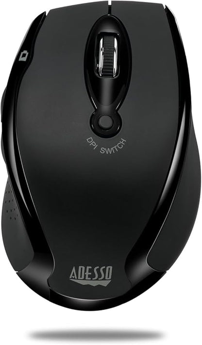 Adesso iMouse M20B - Wireless Ergonomic Optical Mouse, Black