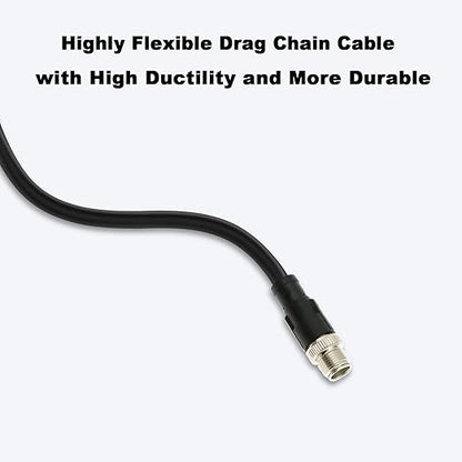 Alvin's Cables Ethernet Cable in-Sight 8200 and 8400 Series CCB-84901-2001-02 M12 X-Coded to RJ45 Industrial Camera Shielded Cord IP67 Waterproof 6.5ft/2M