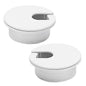 2 Pcs Desk Grommet 2" / 50 mm, Desk Cord Hole Cover, Cable Grommet ABS Plastic, Desk Hole Grommet for Home & Office Pc, Detachable Cable Cord Organizer-White