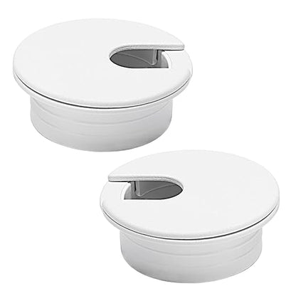 2 Pcs Desk Grommet 1-1/2" / 38 mm, Desk Cord Hole Cover, Cable Grommet ABS Plastic, Desk Hole Grommet for Home & Office Pc, Detachable Cable Cord Organizer-White