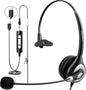 Wantek Headset with Microphone for PC Wired Headphones - USB C 3.5mm Headsets with Noise-Cancelling Microphone for Laptop